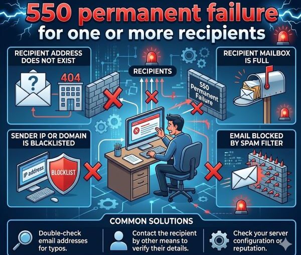550 Permanent Failure for One or More Recipients