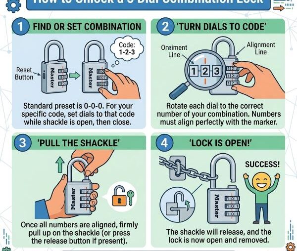 How to Unlock a 3 Dial Combination Lock