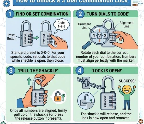 How to Unlock a 3 Dial Combination Lock